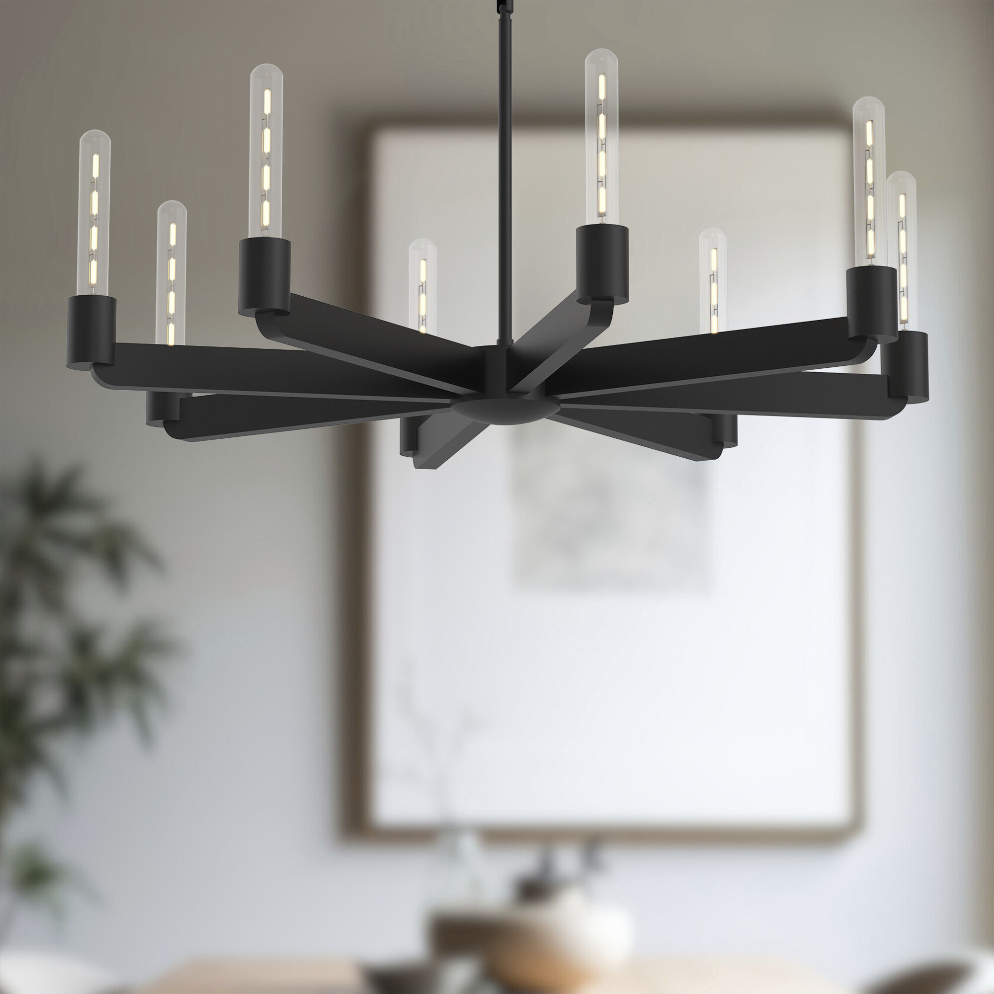 Alora Mood Claire 8 Light 32 inch Matte Black Chandelier Ceiling Light