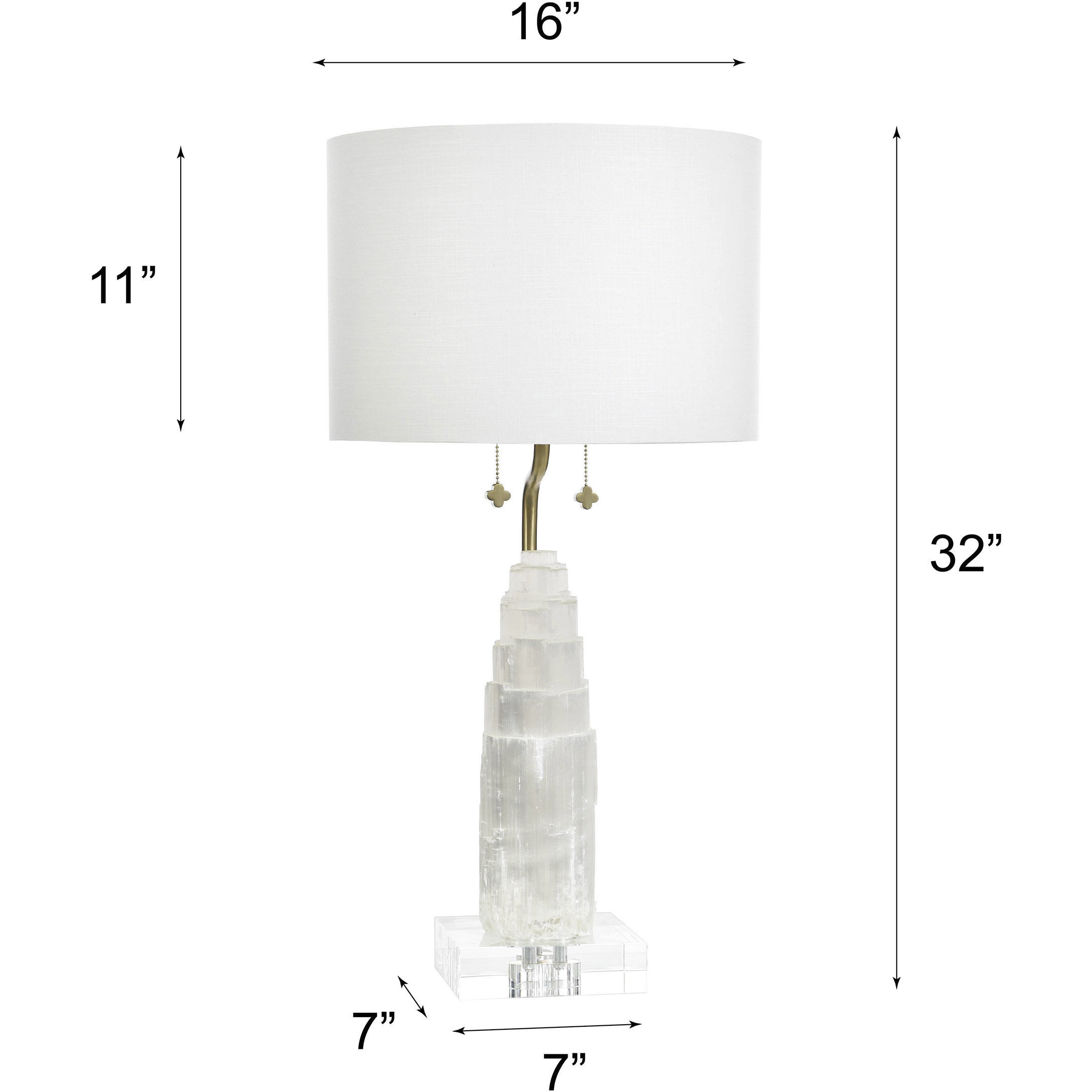 Jasper 32 inch 60 watt White and Clear Table Lamp Portable Light