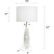 Jasper 32 inch 60 watt White and Clear Table Lamp Portable Light