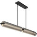 Neoness LED 67 inch Matte Black Linear Chandelier Ceiling Light in Smoke