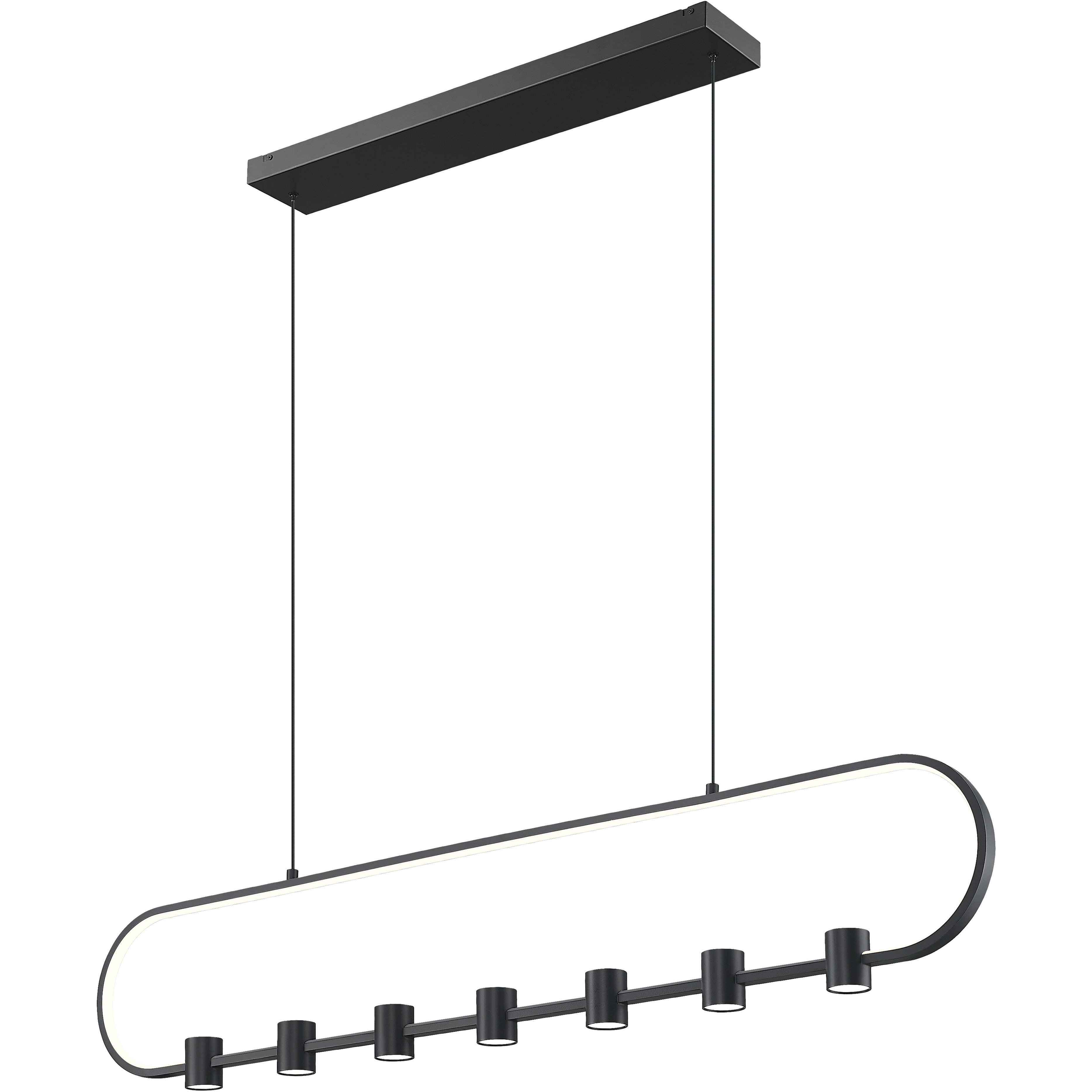 Saros LED 54 inch Matte Black Linear Chandelier Ceiling Light