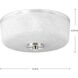 Alexa 2 Light 12 inch Brushed Nickel Flush Mount Ceiling Light in Etched Linen with Clear Top