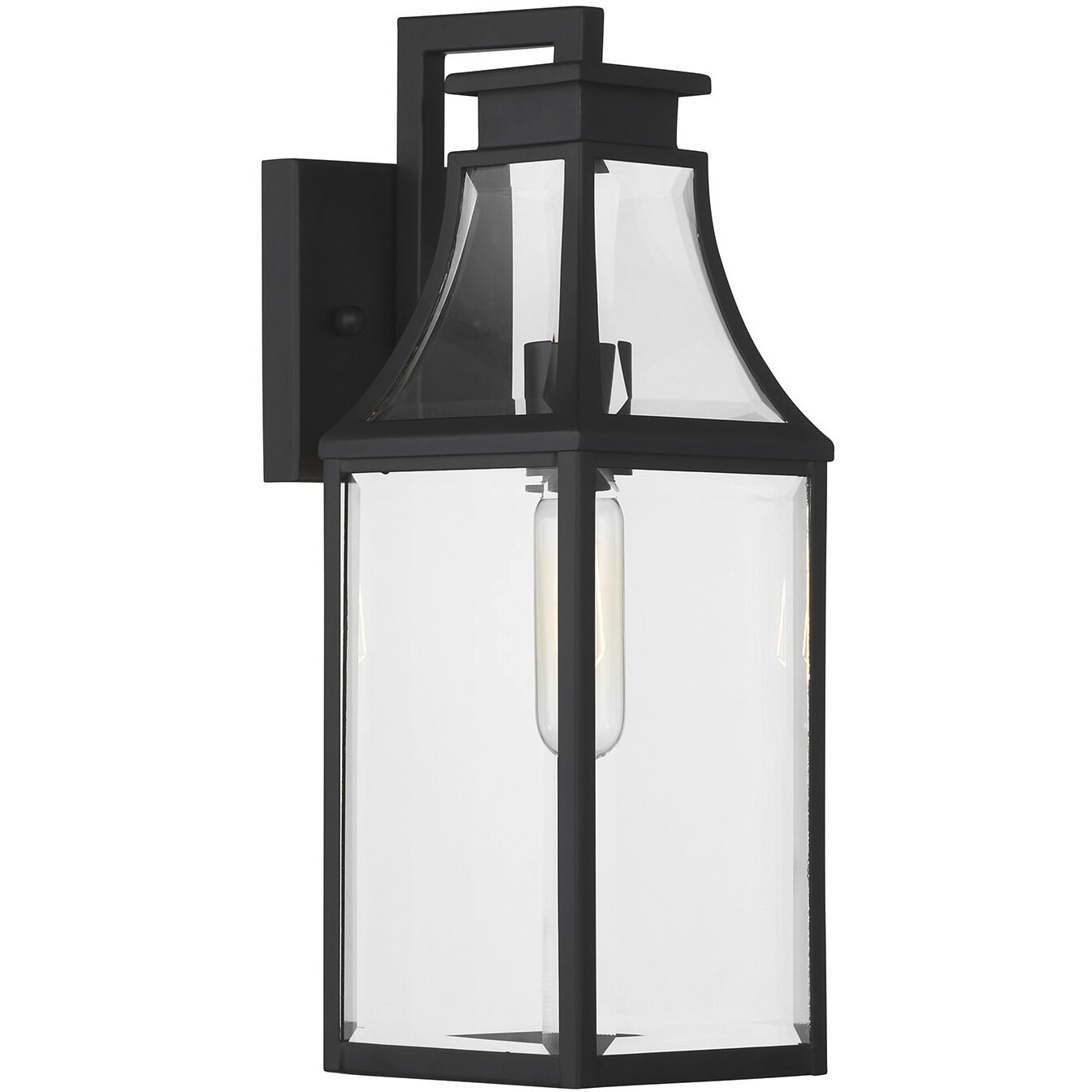 Emery 1 Light 16 inch Matte Black Outdoor Wall Lantern