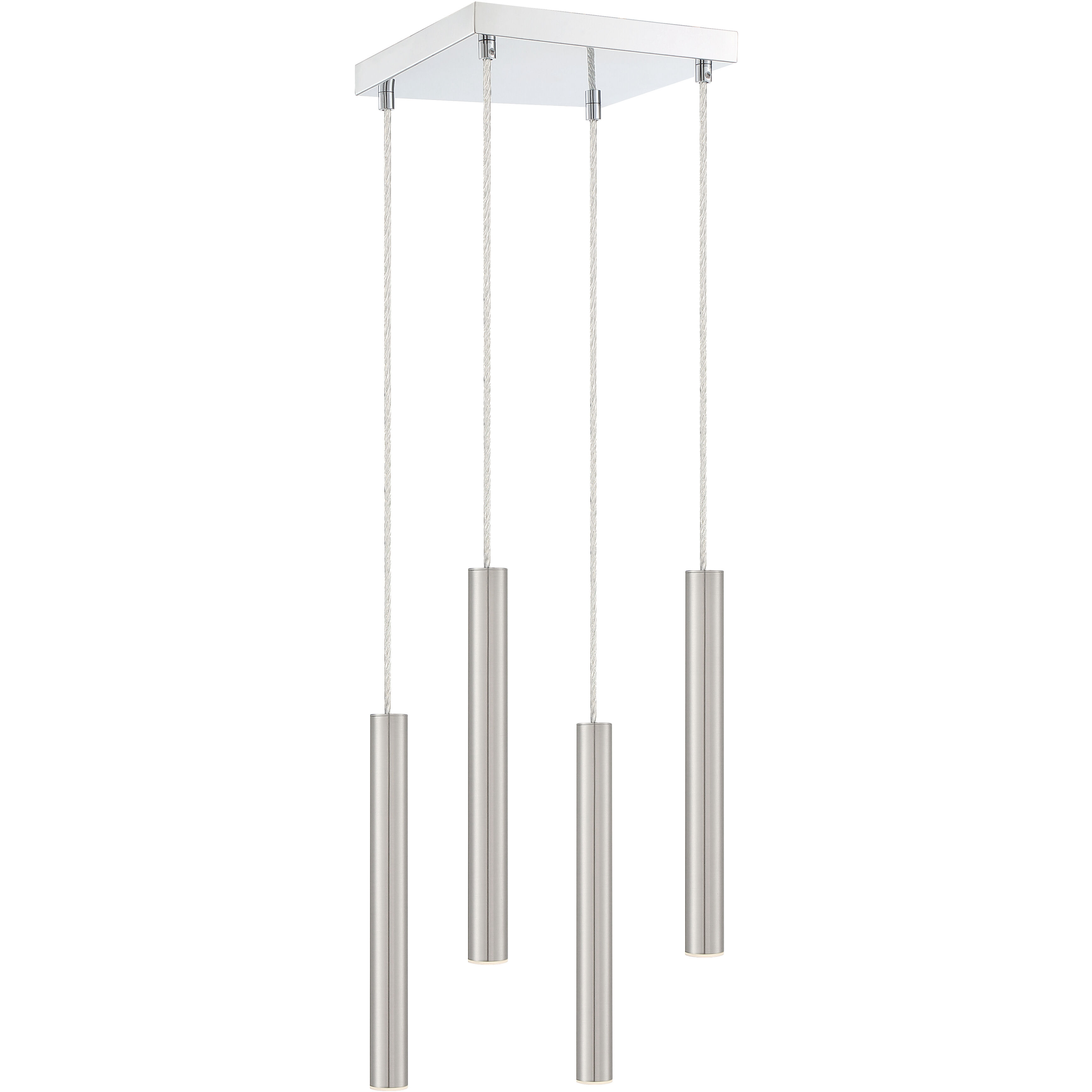 Forest LED 9.5 inch Chrome Chandelier Ceiling Light in Brushed Nickel Steel, 4, 11
