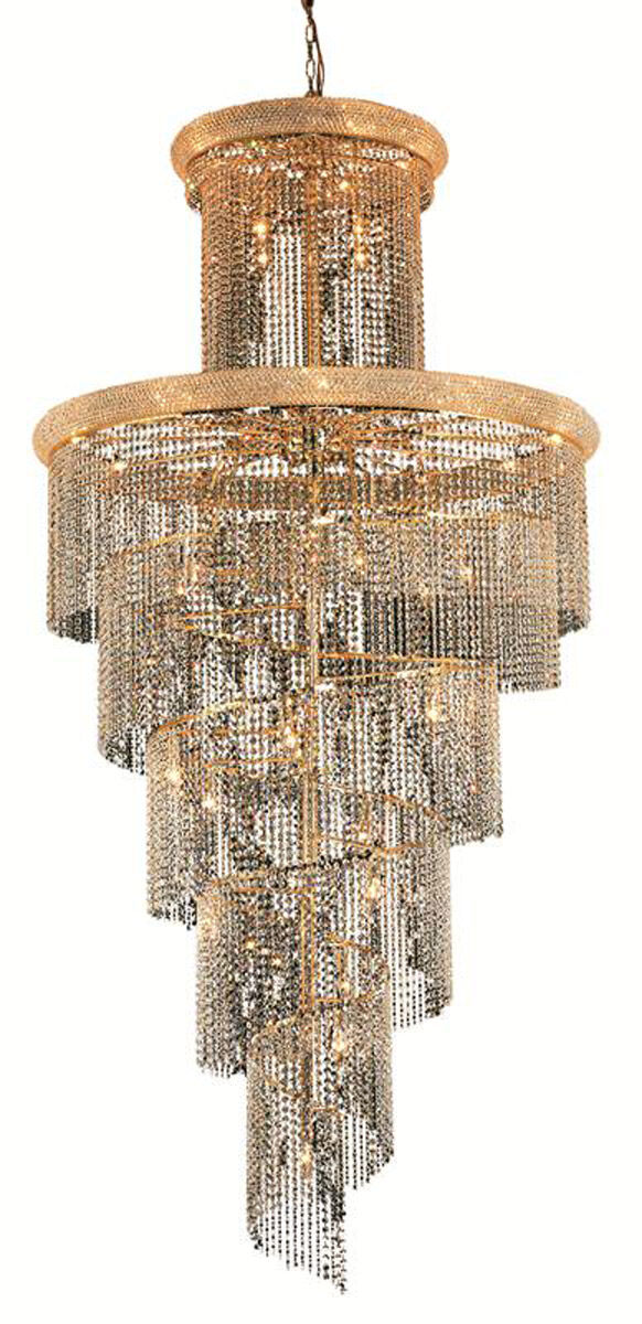Spiral 41 Light 48 inch Gold Foyer Ceiling Light in Royal Cut