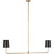 Barbara Barry Go Lightly LED 54 inch Soft Brass Linear Chandelier Ceiling Light