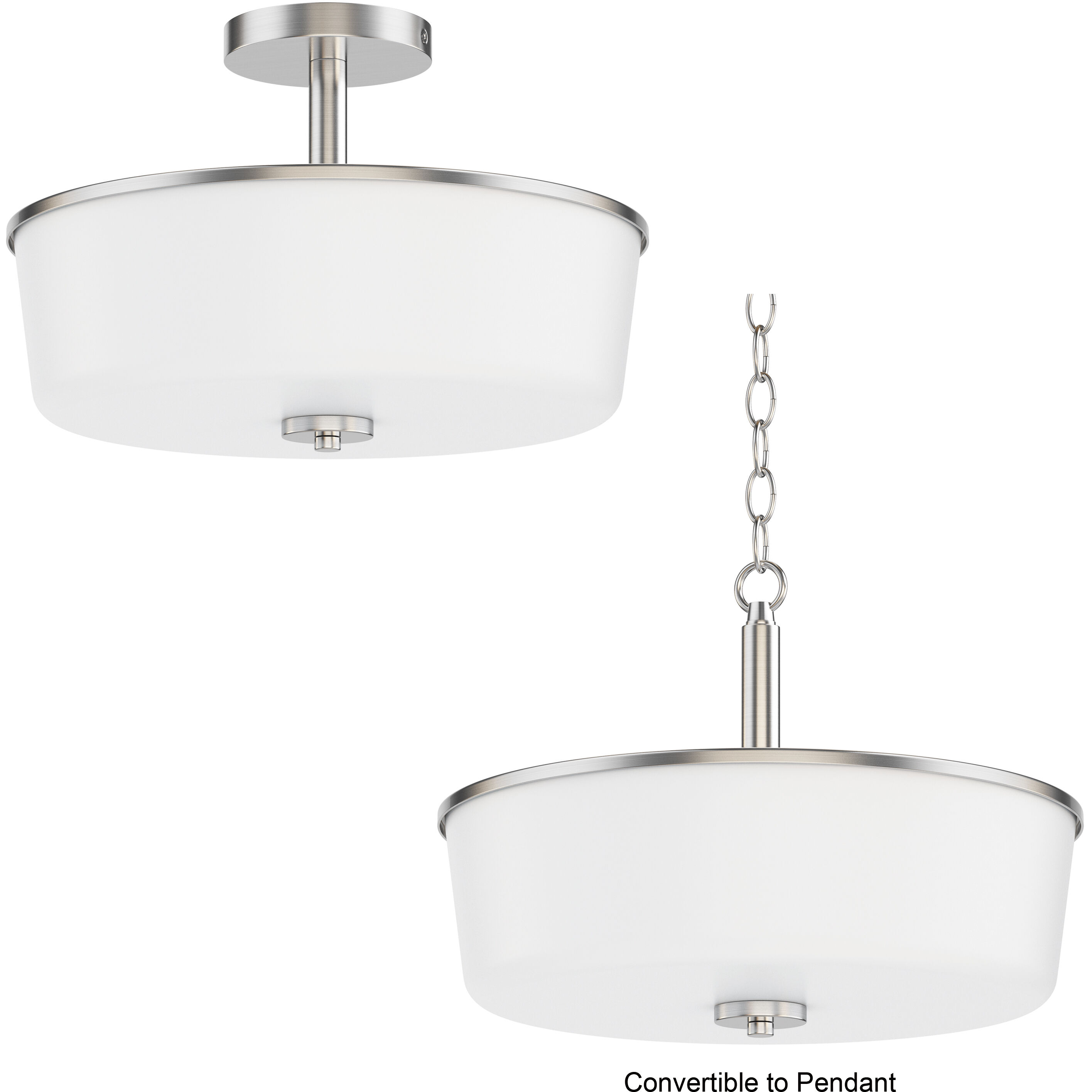 Fuller 3 Light 14.75 inch Satin Nickel Flush Mount Ceiling Light in White