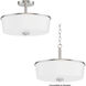 Fuller 3 Light 14.75 inch Satin Nickel Flush Mount Ceiling Light in White