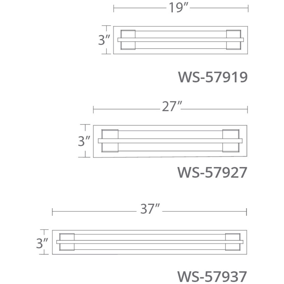 Ice LED 3 inch Chrome Bath Vanity & Wall Light in 37in.