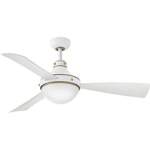 Oliver 50 inch Matte White with Heritage Brass with Matte White Blades Fan