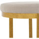 Infinity 20 inch Mottled Antique Gold Leaf and White Linen Fabric Accent Stool