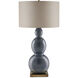 Cymbeline 33.5 inch 150 watt Steel Blue and Antique Brass Table Lamp Portable Light