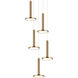 Extraterrestrial LED Aged Gold Brass Pendant Ceiling Light