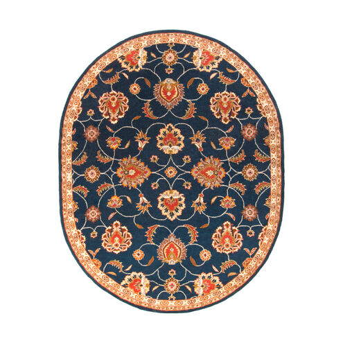 Caesar 120 X 96 inch Navy/Khaki/Rust/Tan/Dark Brown Rugs, Wool