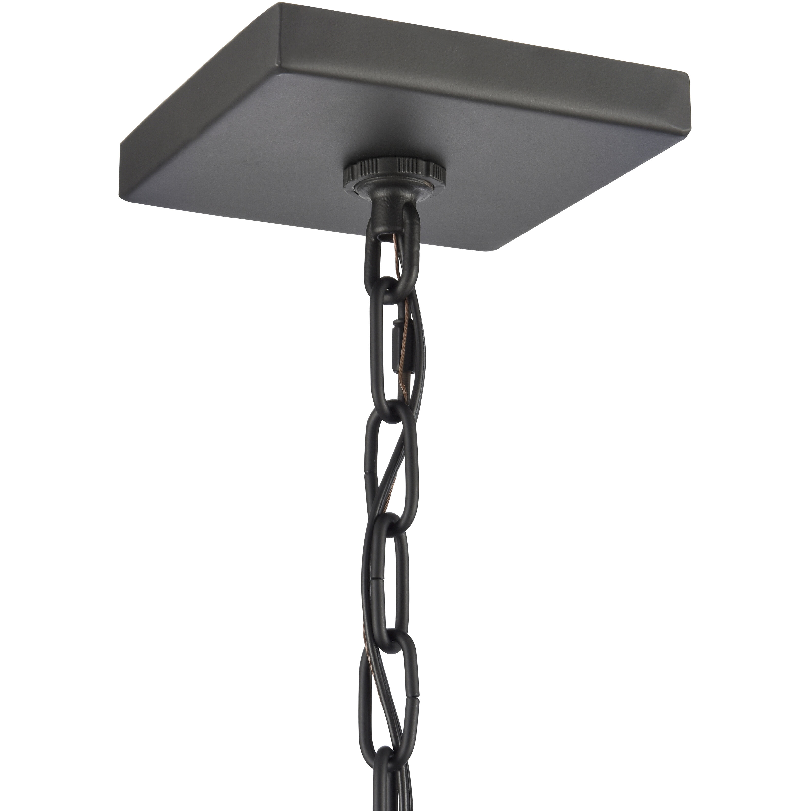 Gladwyn 3 Light 8.25 inch Matte Black with Off White Outdoor Pendant
