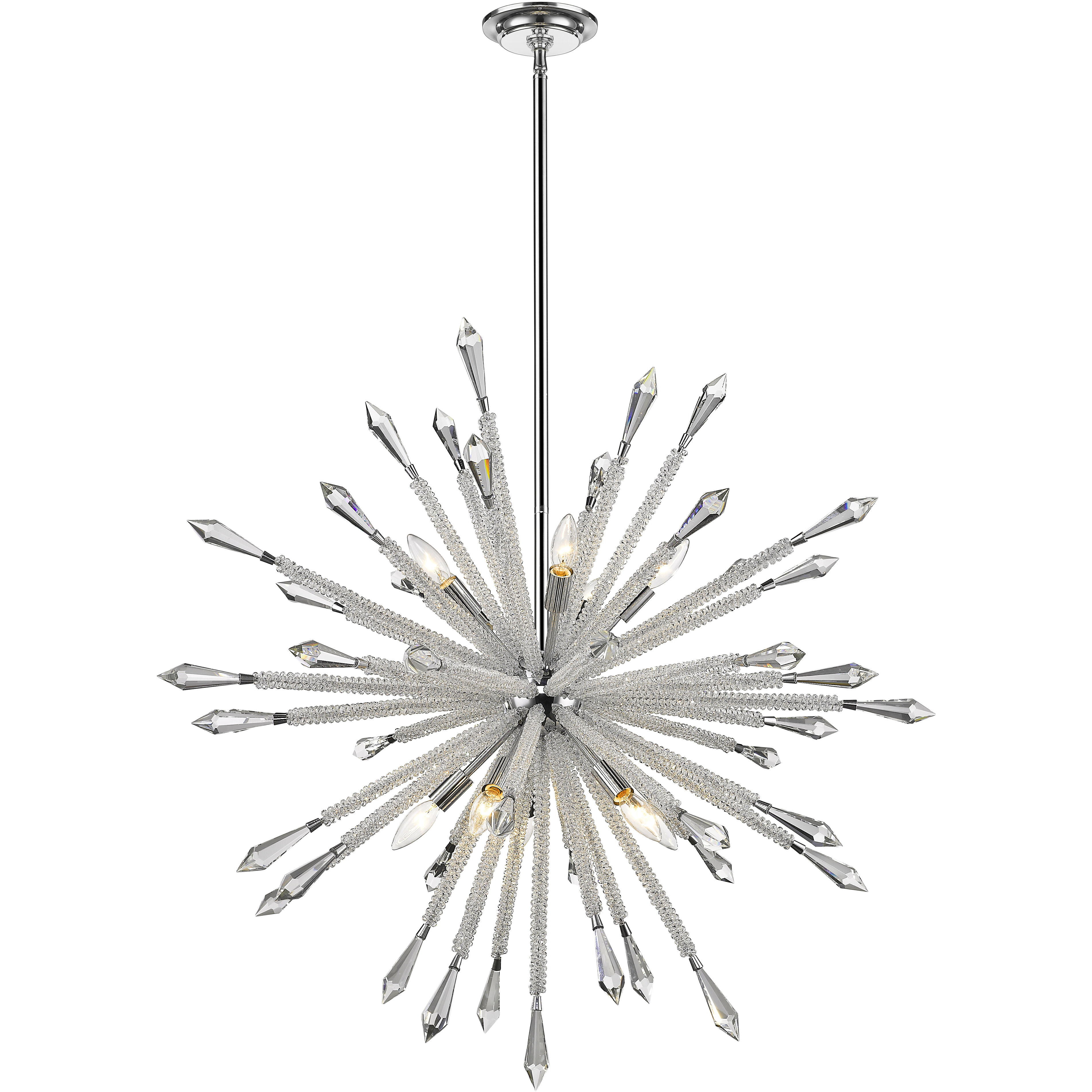 Soleia 10 Light 36.88 inch Chrome Chandelier Ceiling Light in 26.4