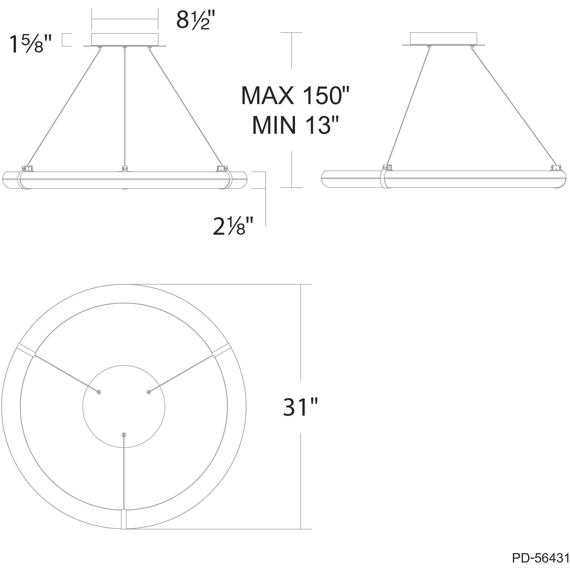 Clique 1 Light 31 inch Aged Brass Pendant Ceiling Light