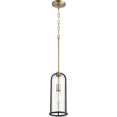 Espy 1 Light 6 inch Noir and Aged Brass Mini Pendant Ceiling Light