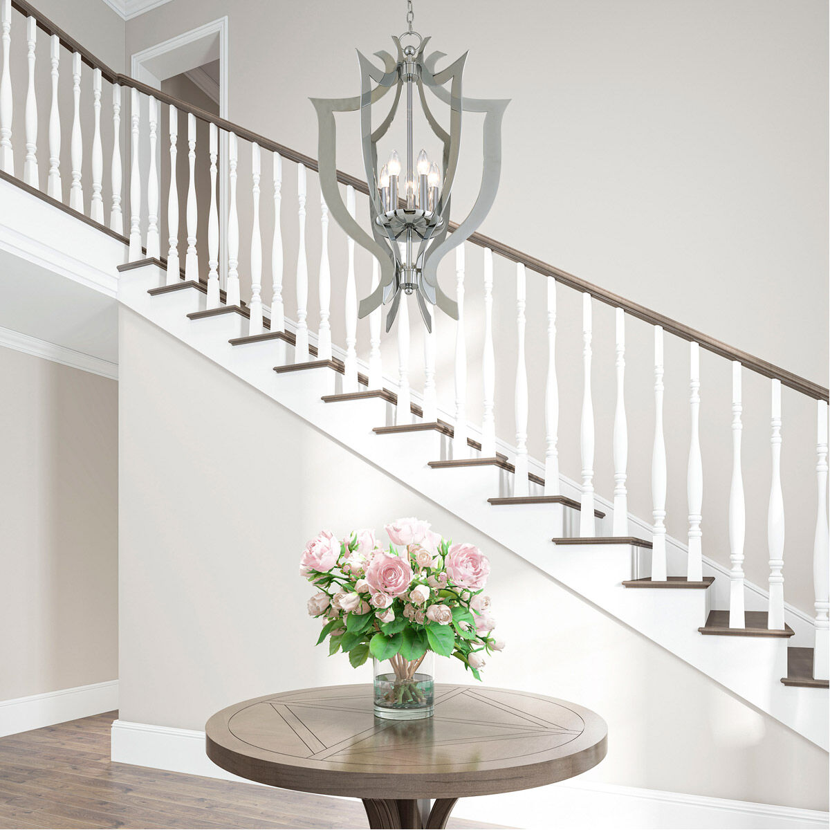 Aldrich 5 Light 21 inch Polished Chrome Lantern Chandelier Ceiling Light