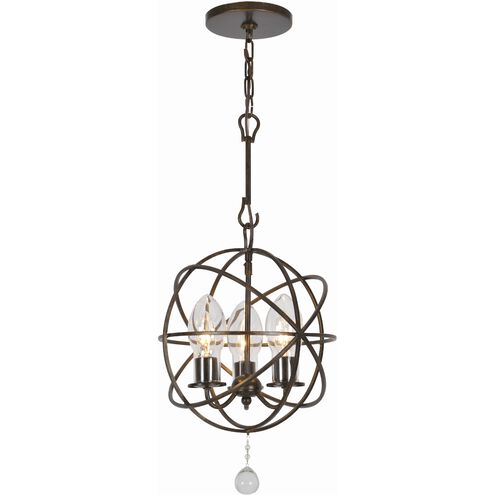 Solaris 3 Light 12 inch English Bronze Outdoor Chandelier
