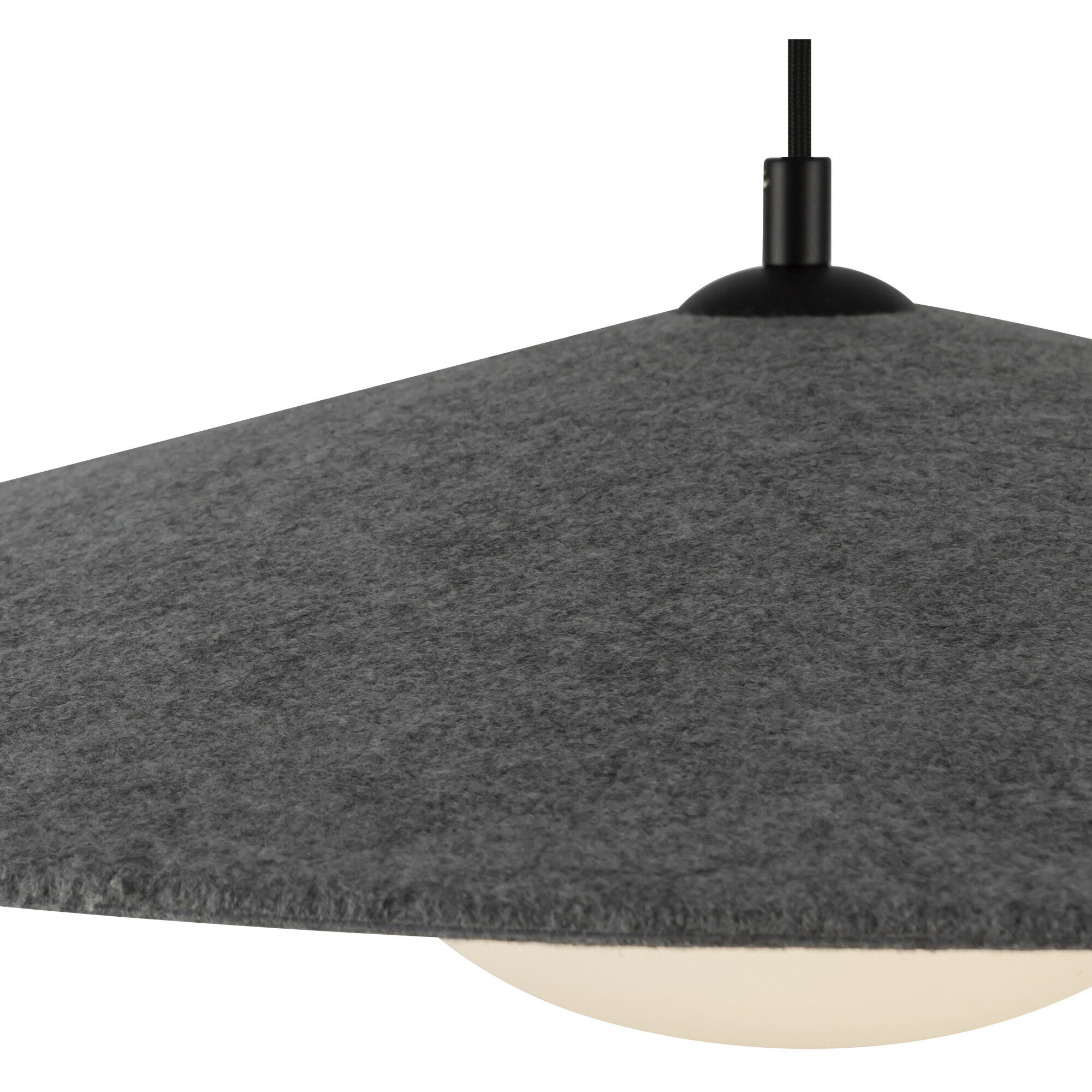 Cruz Pendant Ceiling Light in Felt - Gray, Felt Shade