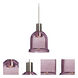 Kiba LED Satin Nickel Pendant Ceiling Light in Plum Bubble Glass