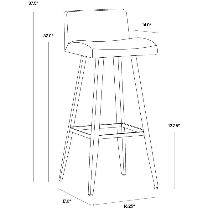 Dani 37.5 inch Onyx Barstool