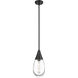 Malone 1 Light 6 inch Matte Black Pendant Ceiling Light in Clear Glass