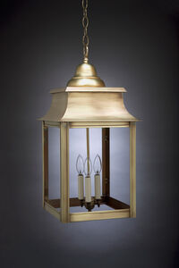 Concord 3 Light 12 inch Antique Brass Hanging Lantern Ceiling Light in Frosted Glass