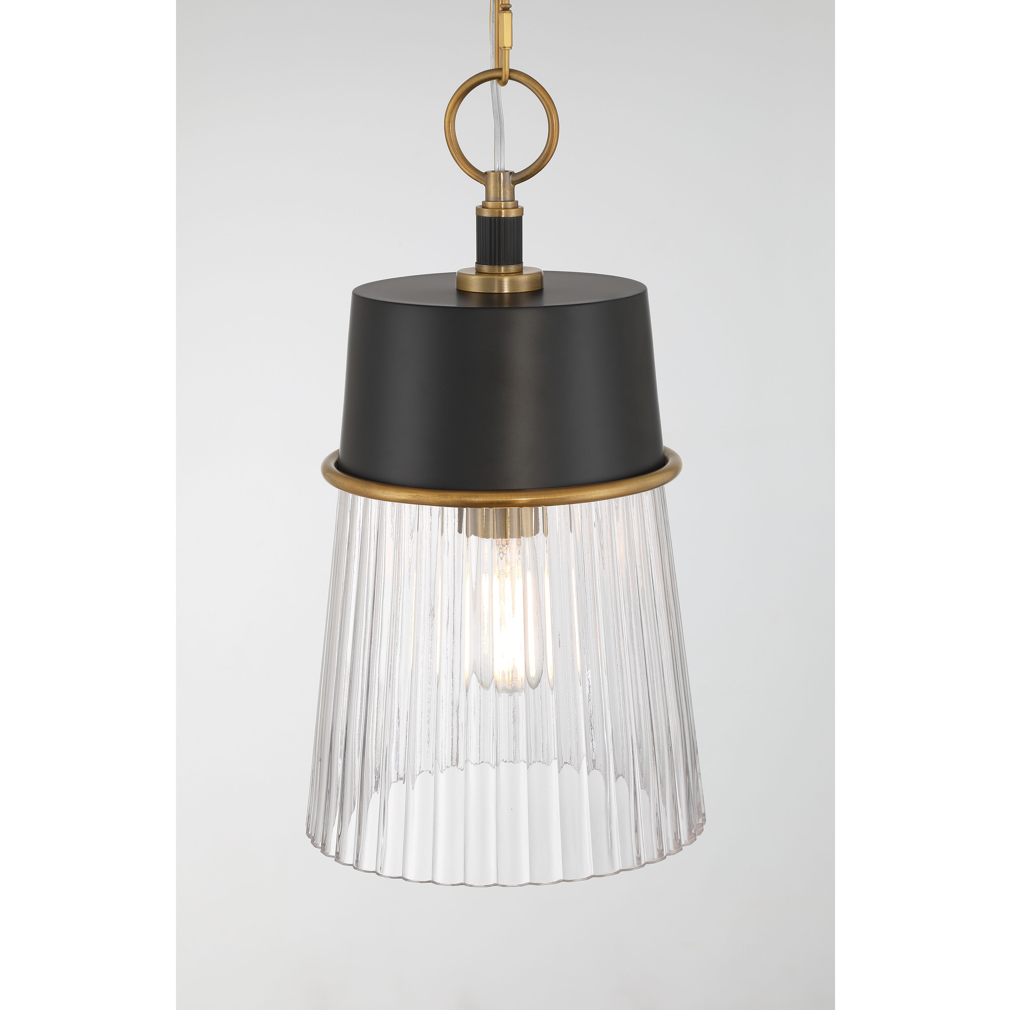 Stamford 1 Light 9 inch Legacy Brass and Dark Matte Black Pendant Ceiling Light