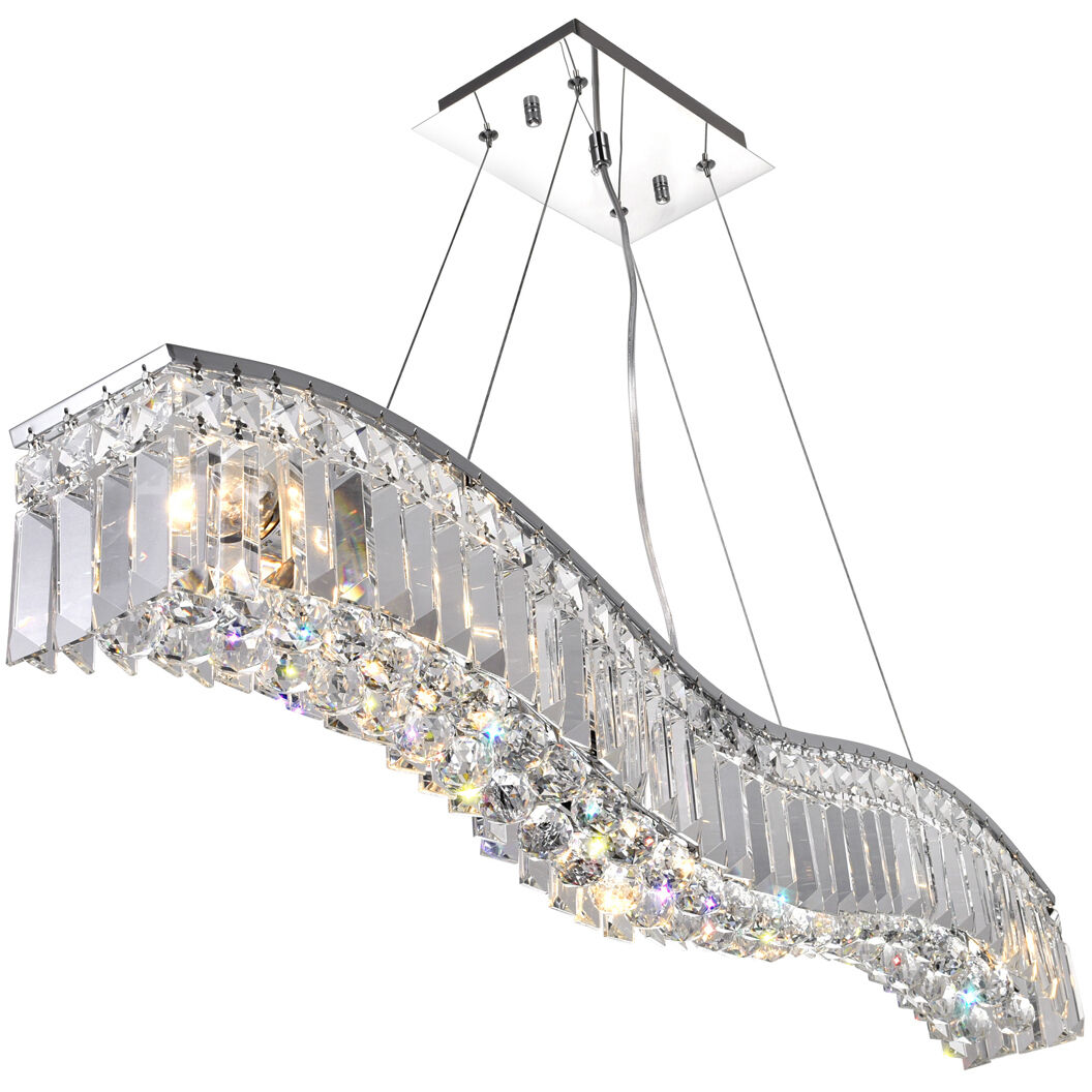 Glamorous 5 Light 30 inch Chrome Island/Pool Table Light Ceiling Light