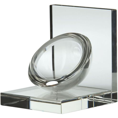 Crystal Sphere Clear Ornamental Accessory, Bookends