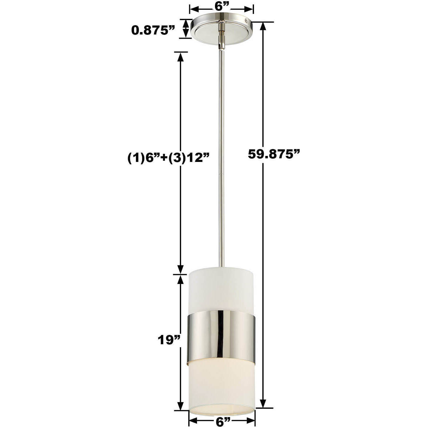 Grayson 1 Light 6 inch Polished Nickel Mini Pendant Ceiling Light