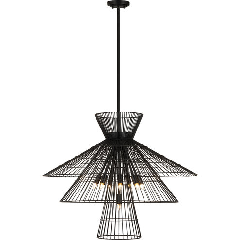 Alito 8 Light 35 inch Matte Black Chandelier Ceiling Light
