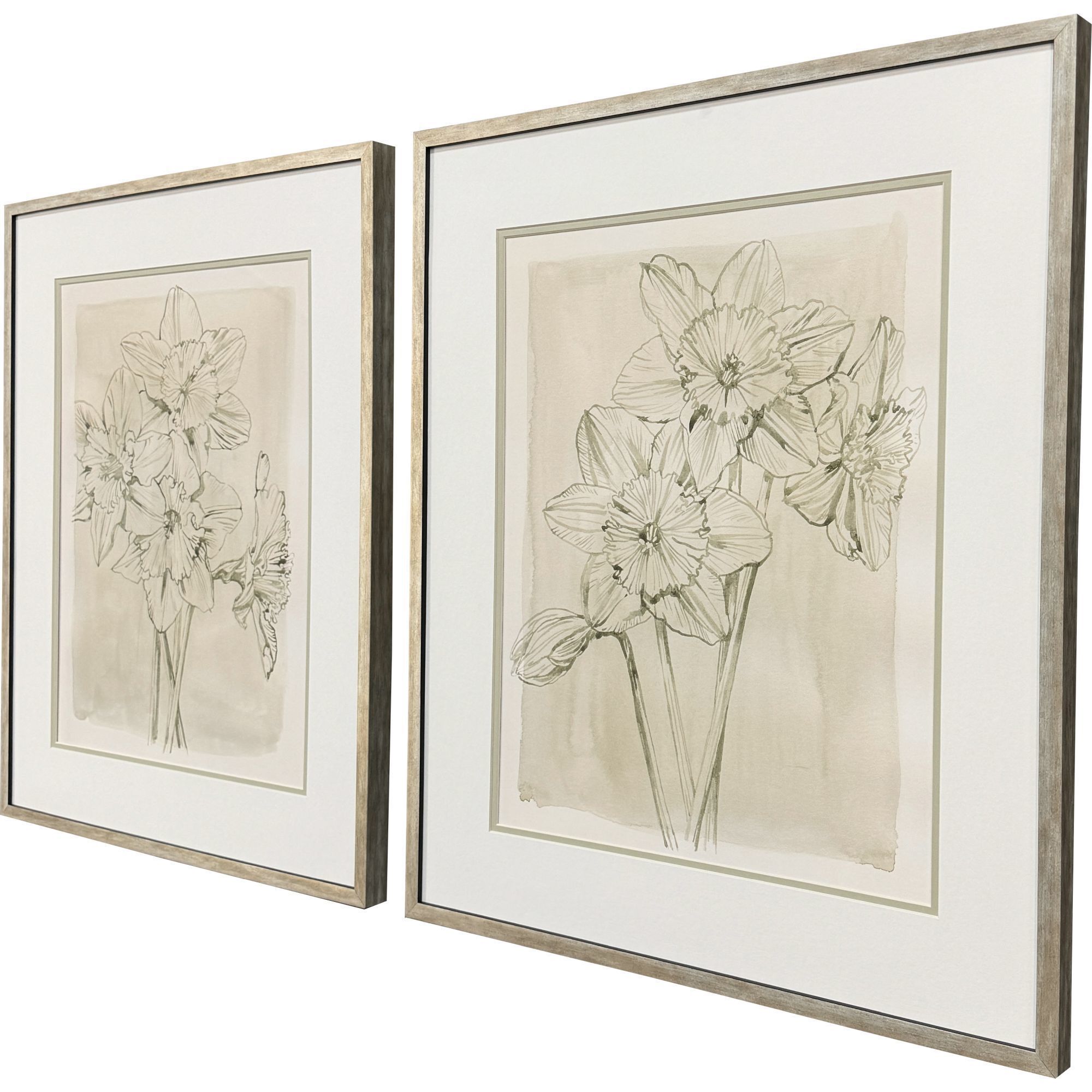 Spring Promises Green and Beige and Neutral Framed Art