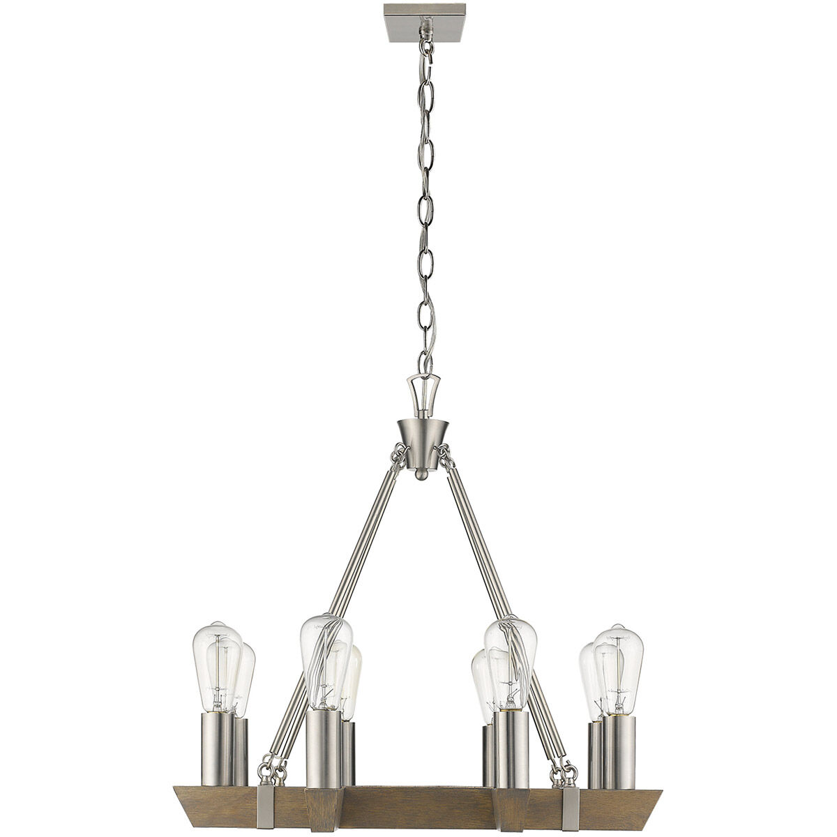Finnick 8 Light 24 inch Satin Nickel Chandelier Ceiling Light