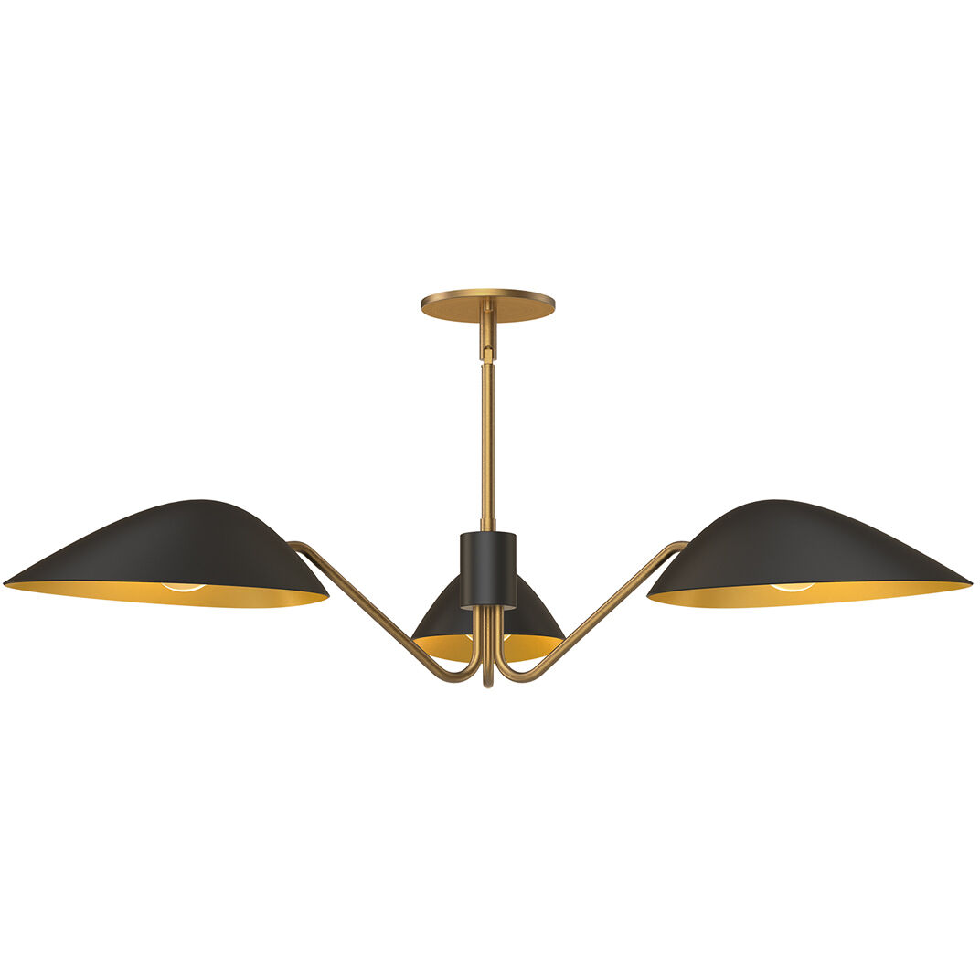 Alora Mood Oscar Pendant Ceiling Light in Aged Gold and Matte Black