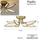Papilio LED 21 inch Legacy Brass Flush Mount Ceiling Light