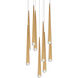 Cascade LED 17 inch Aged Brass Multi-Light Pendant Ceiling Light in 9, Round, 37in.