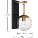 Farmhouse 1 Light 11 inch Oil Rubbed Bronze with Natural Brass Outdoor Wall Lantern
