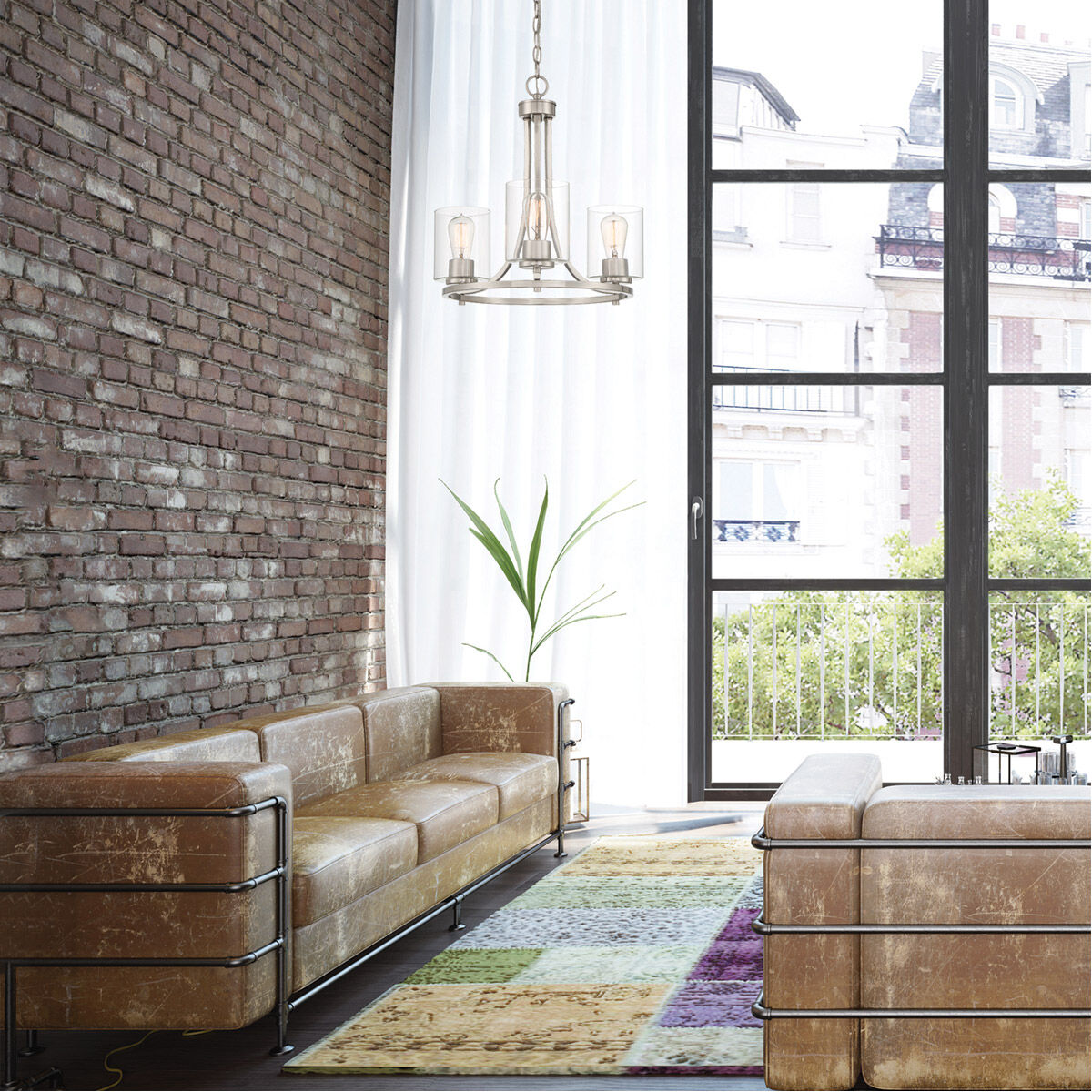 Liam 3 Light 20 inch Satin Platinum Chandelier Ceiling Light