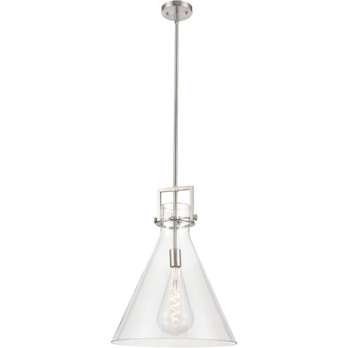 Newton Cone 1 Light 16 inch Brushed Satin Nickel Pendant Ceiling Light