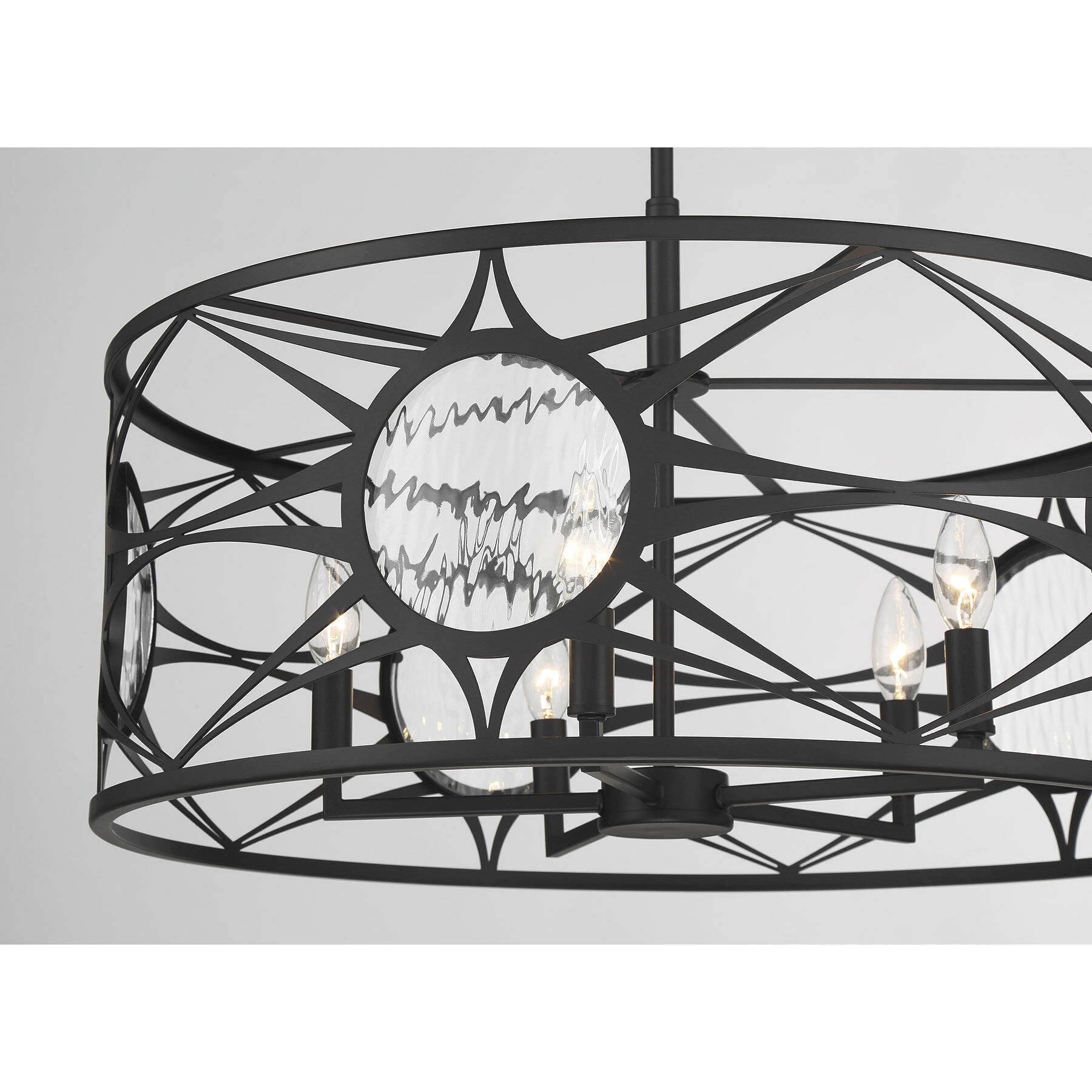 Balfour 5 Light 24 inch Matte Black Convertible Semi-Flush or Pendant Ceiling Light