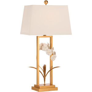Cain Orchid 26.5 inch 100.00 watt Gold and White/Cream Table Lamp Portable Light