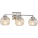 Elliott 3 Light 24.5 inch Pewter Vanity Light Wall Light in Ribbed Clear