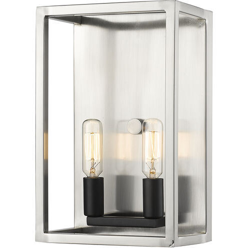 Quadra 2 Light 4.5 inch Brushed Nickel and Black Wall Sconce Wall Light