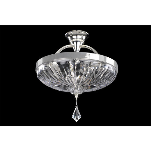 Orecchini 3 Light 16 inch Two Tone Silver Semi Flush Mount Ceiling Light