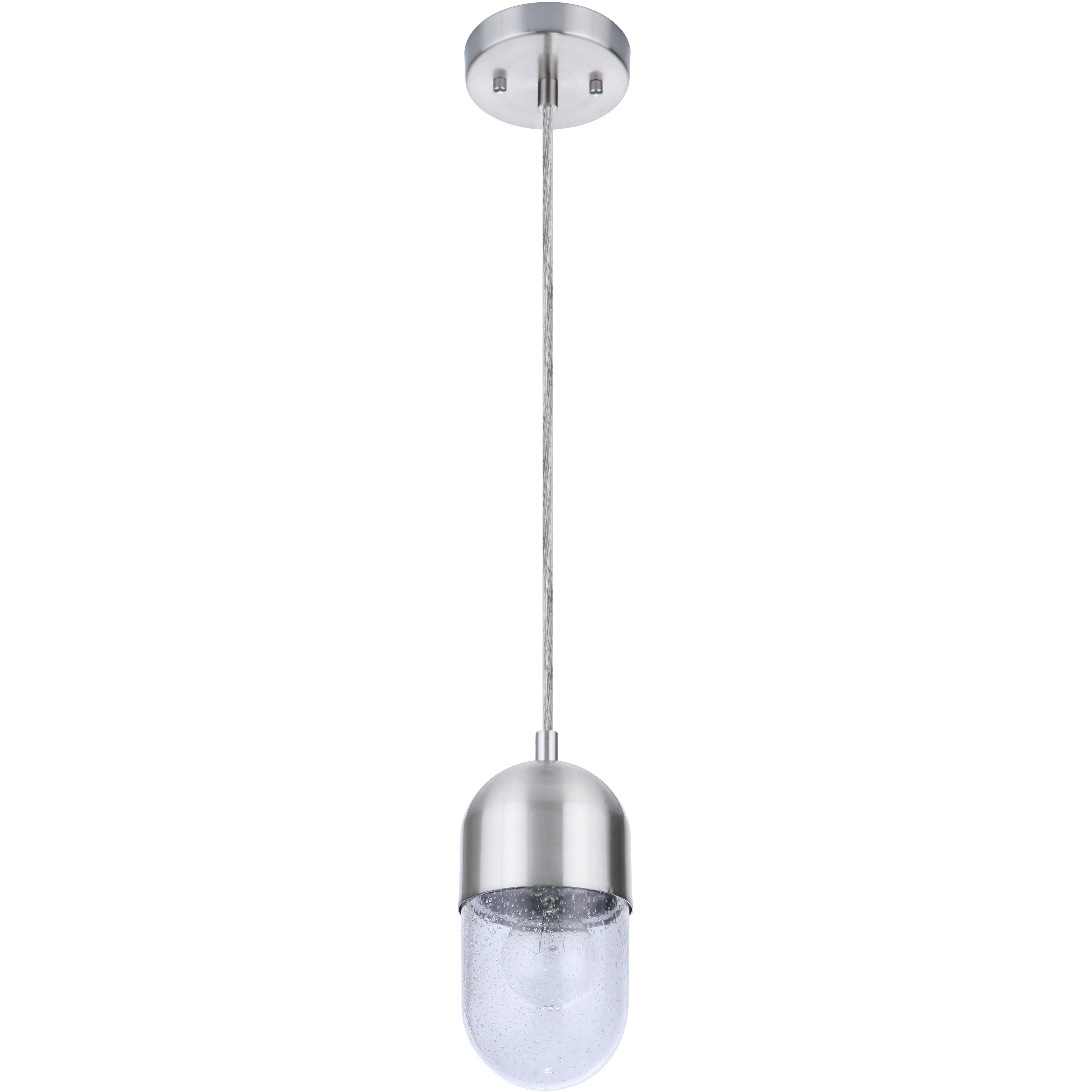 Pill 1 Light 4.25 inch Brushed Polished Nickel Mini Pendant Ceiling Light