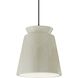 Radiance Collection - Trapezoid 1 Light 13.5 inch White Crackle Pendant Ceiling Light in Matte Black, Replaceable Bulb, Black, Form+Finish+Function