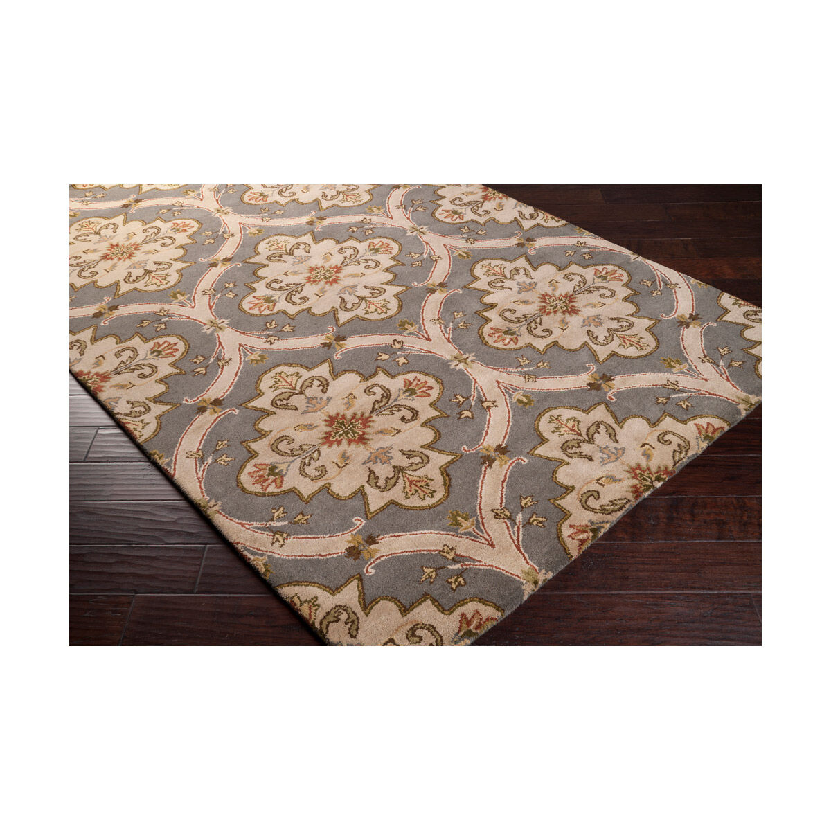 Crowne 96 inch Gray and Brown Area Rug, Wool